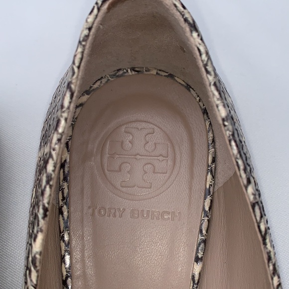 TORY BURCH Ballet Flat Snakeskin Print BrownBeige - Picture 4 of 12